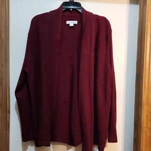 Liz Claiborne Deep Red Cardigan Sweater